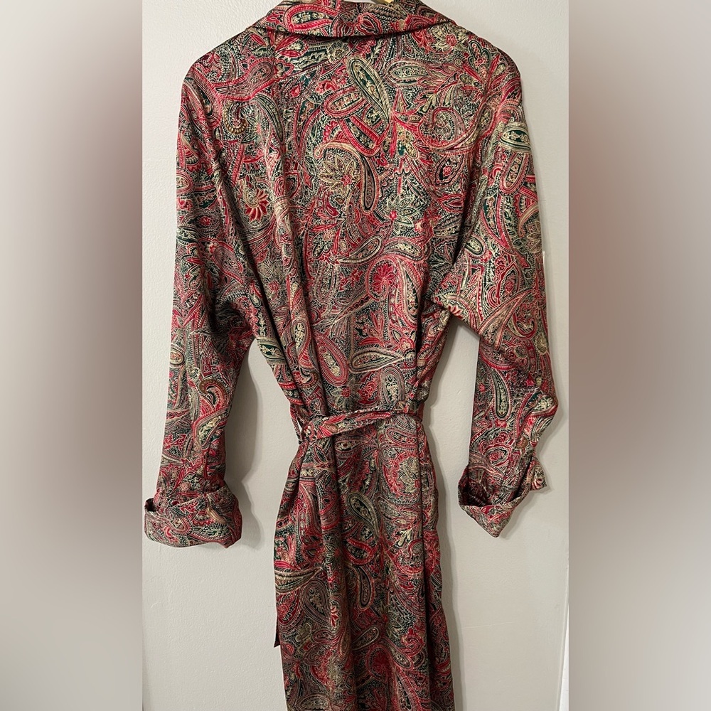 Vintage Victoria’s Secret Paisley Robe Boho Maxi Satin Robe M/L EUC - Picture 4 of 11
